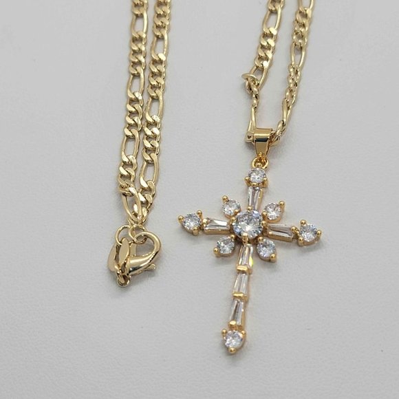 Brand New Brazilian 18k Gold Filled Cross Necklace - Picture 5 of 7